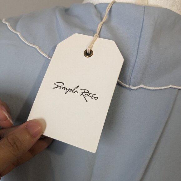 Clementine Simply Retro Vintage Light Blue Midi Dress - Picture 2 of 5